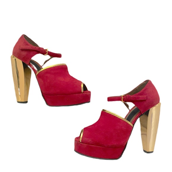 Marni Peep Toe Platform with Mirrored Heel - Picture 6 of 9